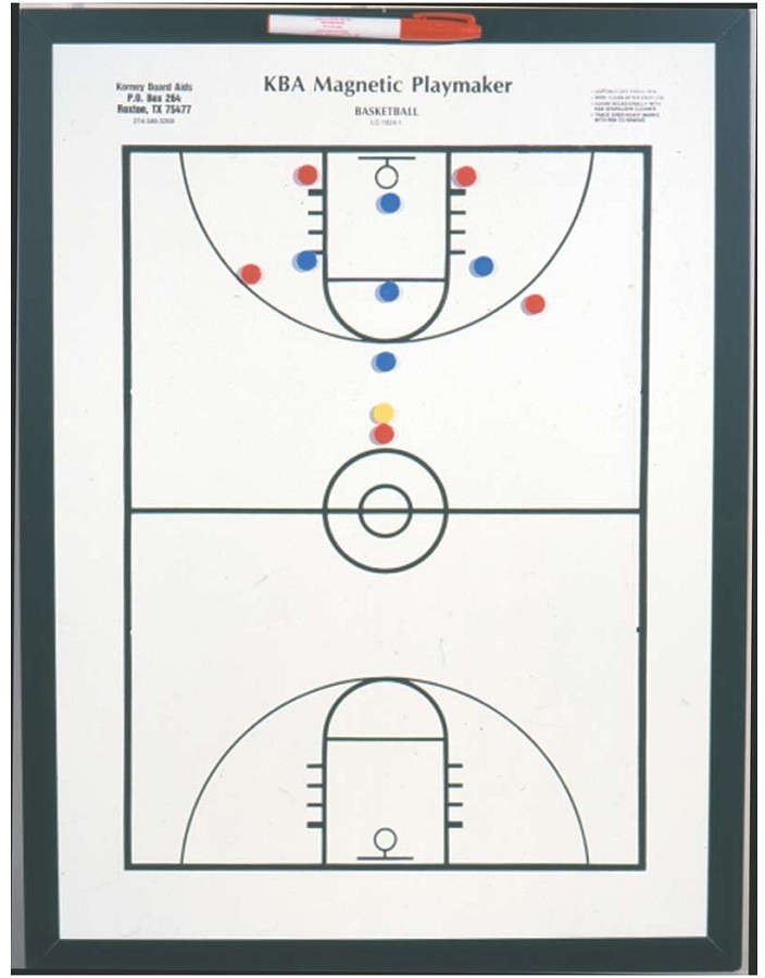 KBA Magnetic Playmaker Basketball Coaching Board, 24" x 36"