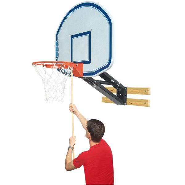 Bison QwikChange Graphite Basketball Wall Shooting Station w/ 36"x48" Graphite Fan Shaped Backboard