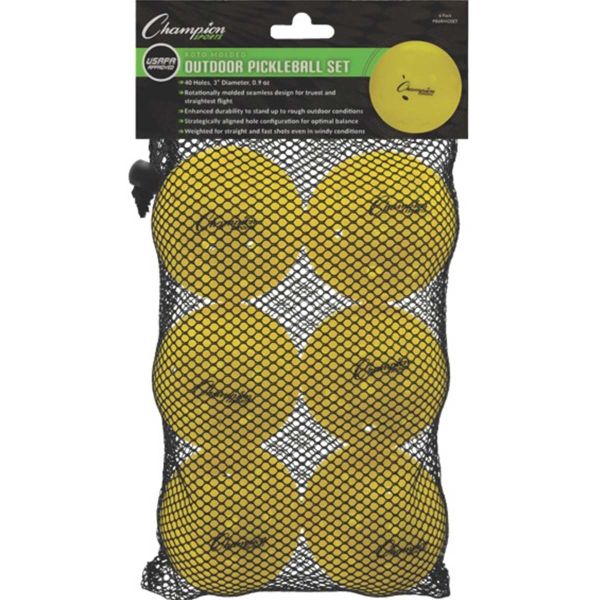 Champion set/6 USAPA Outdoor Roto Molded Pickleballs