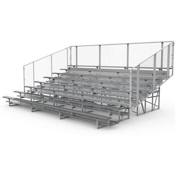 National Rec 8 Row Preferred Aluminum Bleacher w/Chainlink