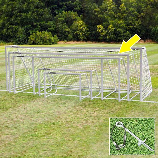 Alumagoal 7'x21' Classic Round Natural Aluminum Club Soccer Goals (pair)