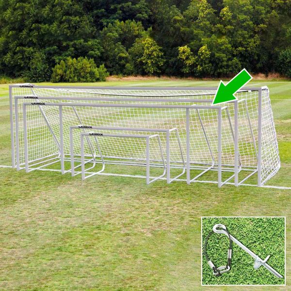 Alumagoal 6.5'x18.5' Classic Round Natural Aluminum Club Soccer Goals (pair)