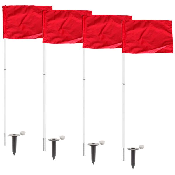 Advanced Sports MarkSmart™ set/4 Spring Loaded Soccer Corner Flags w/ Ground Sockets