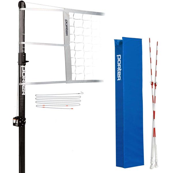 Porter Powr Carbon II 3" Competition Package Volleyball Net System
