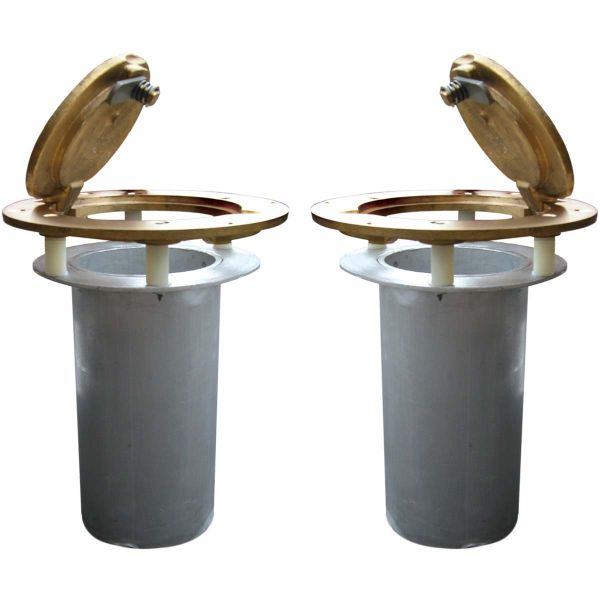 Jaypro 3-1/2" Brass Hinged Volleyball Floor Sleeves, PVB-75S (pair)
