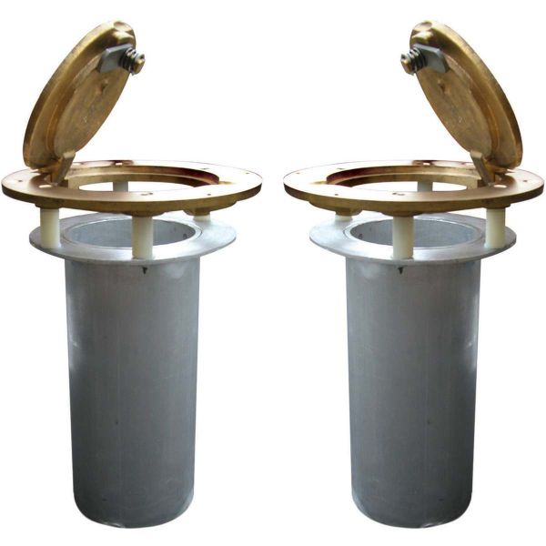 Jaypro 3" Brass Hinged Volleyball Floor Sleeves, PVB-70S (pair)