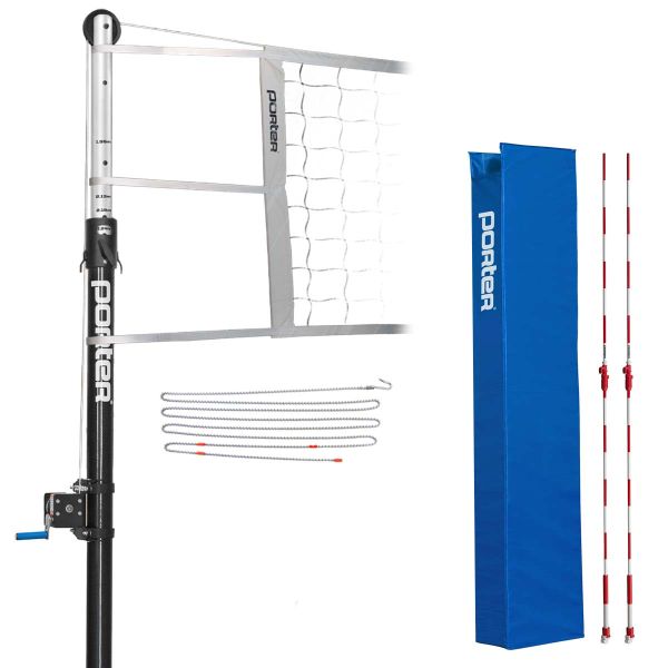 Porter Powr Hybrid 3" Aluminum/Carbon Competition Package Volleyball Net System