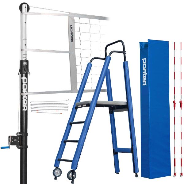 Porter Powr Hybrid 3" Aluminum/Carbon Competition Package Plus Volleyball Net System