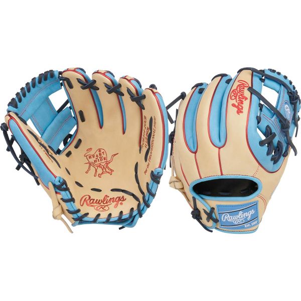 Rawlings 11.5" Heart of the Hide Pro I-Web Camel/Columbia Blue Baseball Glove