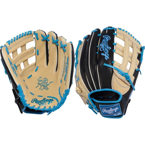 Rawlings 12.75" Heart of the Hide Pro-H Web Camel/Black/Columbia Blue Baseball Glove