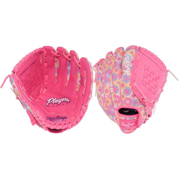 Rawlings 10" Youth Players Series Pink/Flower Print Baseball Glove