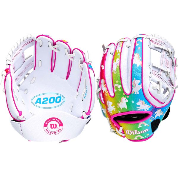 Wilson 10" Youth A200 27 Unicorn/Rainbows EZ Catch Baseball Glove