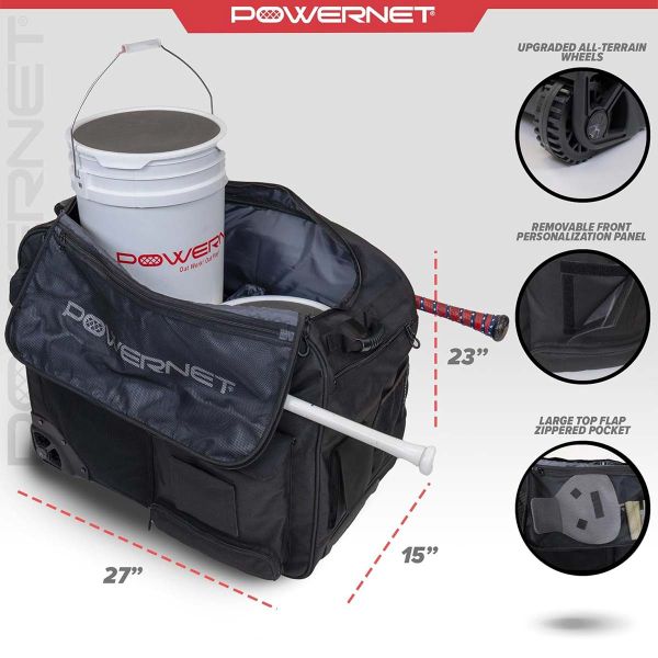 PowerNet Pro Two-Bucket Rolling Ball Caddy - Anthem Sports
