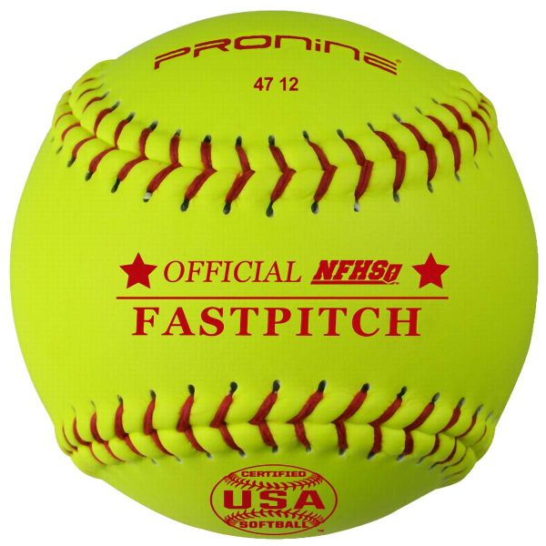 Pro Nine 12" 47/375 12 NFHS, USA Leather Fastpitch Softballs, dz