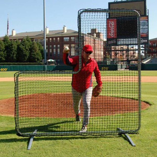 Trigon ProCage Pitcher's 7'x7' Baseball Protective L-Screen Frame & Net