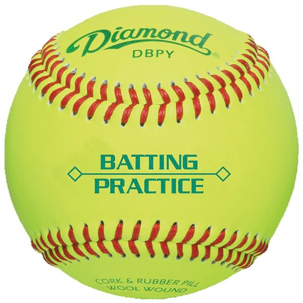 Diamond DBPY Yellow Batting Practice Baseballs, dz 2