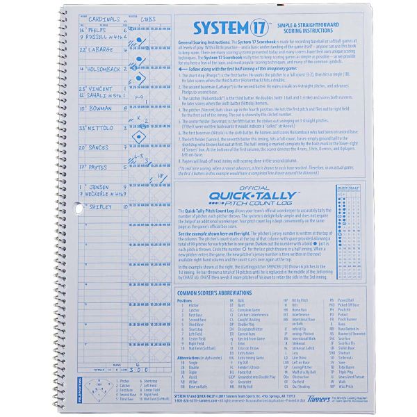 Carnet De Score Rawlings Olympia Sports - Baseball & Softball - Modèle System-17