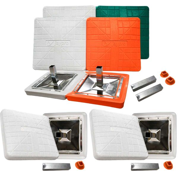 Jaypro 15" Pro-Style Hollywood Bases & Double First Base Set w/ Anchors