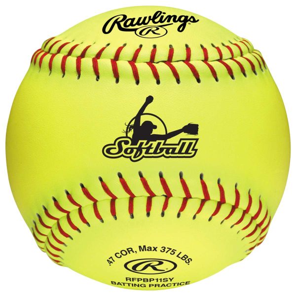 Rawlings 11" RFPBP11SY Youth/Travel Batting Practice Softballs, dz