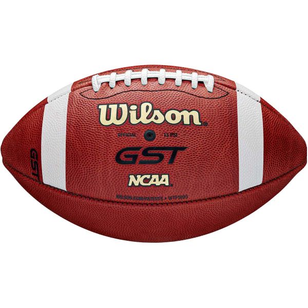 Wilson GST NCAA Official Size (Dark) Red Leather Game Football