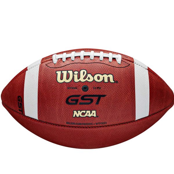 Wilson GST NCAA Official Size (Dark) Red Leather Game Football