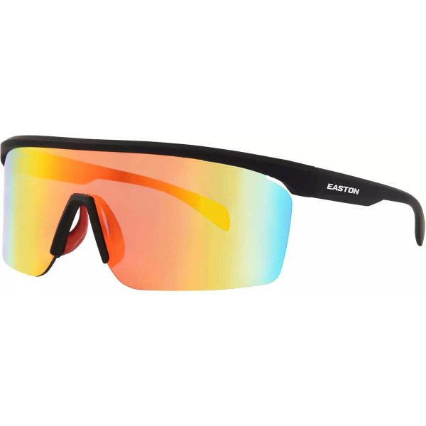 Easton Sunglasses, Black w/ Orange Mirror