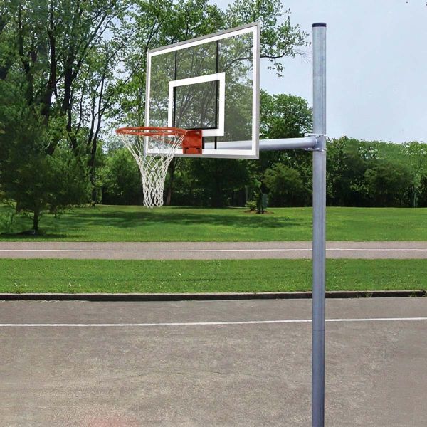 Gared Economy 3-1/2" Straight Post Basketball Hoop w/ Backboard