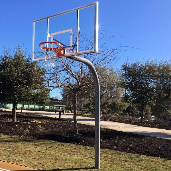 Gared Heavy Duty 5-9/16" Gooseneck Basketball Hoop w/ Rectangular Backboard