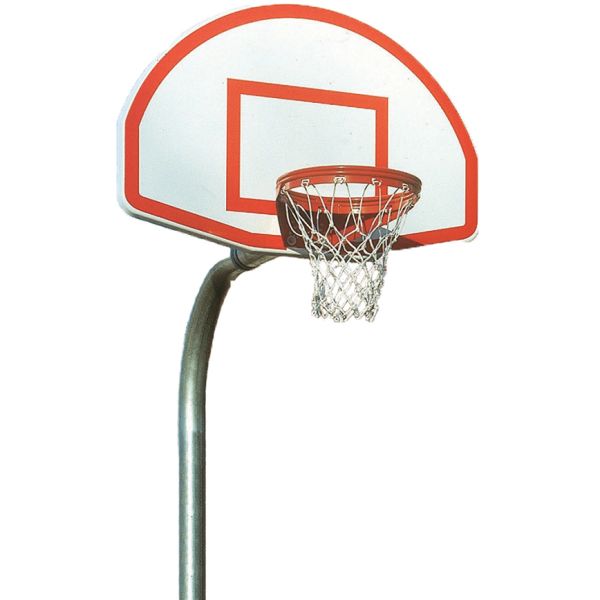 Bison Heavy Duty 4-1/2'' Gooseneck Basketball Hoop w/ 35''x54'' Aluminum Fan Backboard