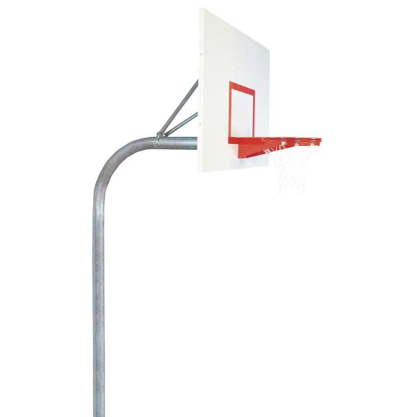 Bison Heavy Duty 4-1/2'' Gooseneck Basketball Hoop w/ 42"x60" Steel Rectangular Backboard
