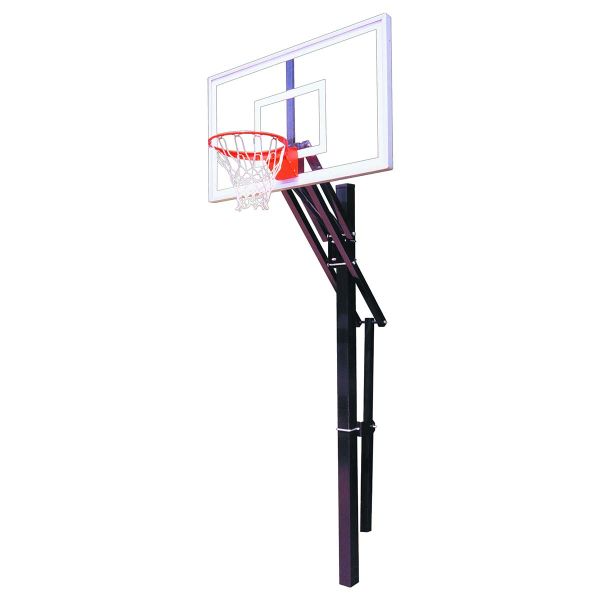 First Team Slam 4" Square Adjustable Basketball Hoop w/ Rectangular Backboard