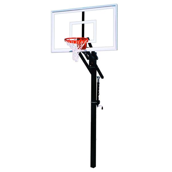 First Team Jam Nitro 4" Square Adjustable Basketball Hoop w/ 36"x60" Glass Rectangular Backboard