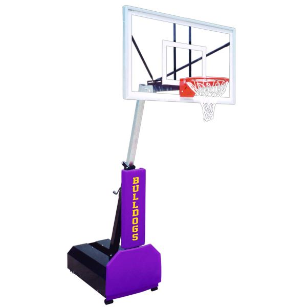 First Team Fury Nitro Portable Basketball Hoop w/ 36"x60” Glass Rectangular Backboard