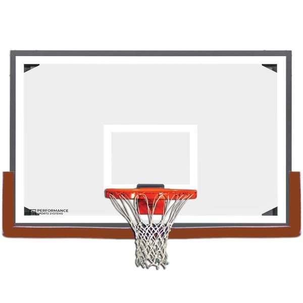 Gared 48"x72" Scholastic Glass Basketball Backboard, Rim & Padding Package