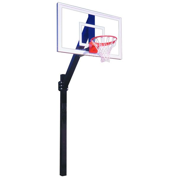 First Team Legend Jr. 5" Square Basketball Hoop w/ 36"x60" Glass Rectangular Backboard