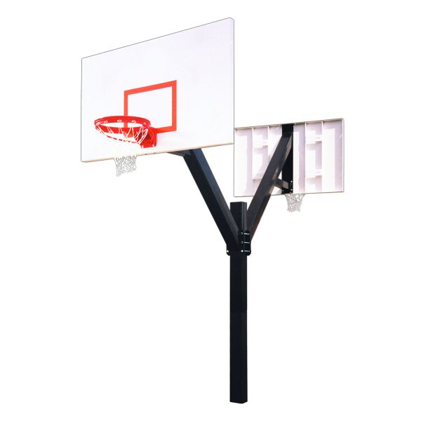 First Team Legend Excel 6" Square Dual Basketball Hoop w/ 42"x72" Steel Rectangular Backboard