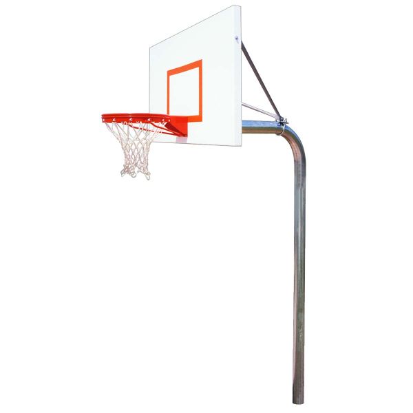 First Team RuffNeck 4-1/2" Gooseneck Basketball Hoop w/ 36"x60" Aluminum Rectangular Backboard