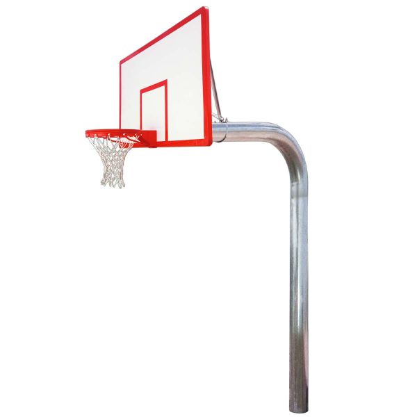 First Team Tyrant Dynasty 6-5/8" Gooseneck Basketball Hoop w/ 42"x72" Fiberglass Rectangular Backboard