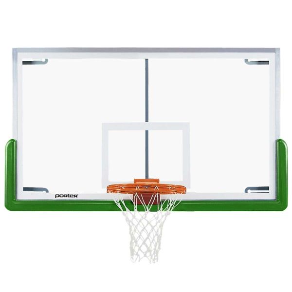 Porter 42"x72" Pro-Strut Glass Basketball Backboard, Rim & Padding Package