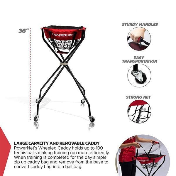 PowerNet Wheeled Tennis/Pickleball Ball Caddy - Anthem Sports