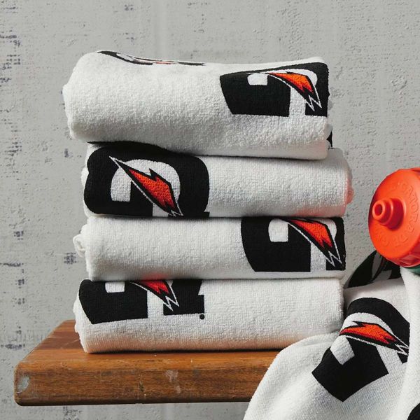 Serviette De Sport Gatorade - Taille 42x22 Cm - Coton Blanc - Neuve