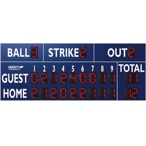 Varsity 20'x8' Baseball/Softball Scoreboard w/ Wireless Controller, 3320