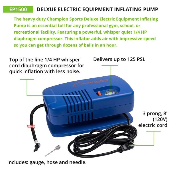 Champion Heavy Duty Electric Ball Inflator Pump - Thumbnail 4