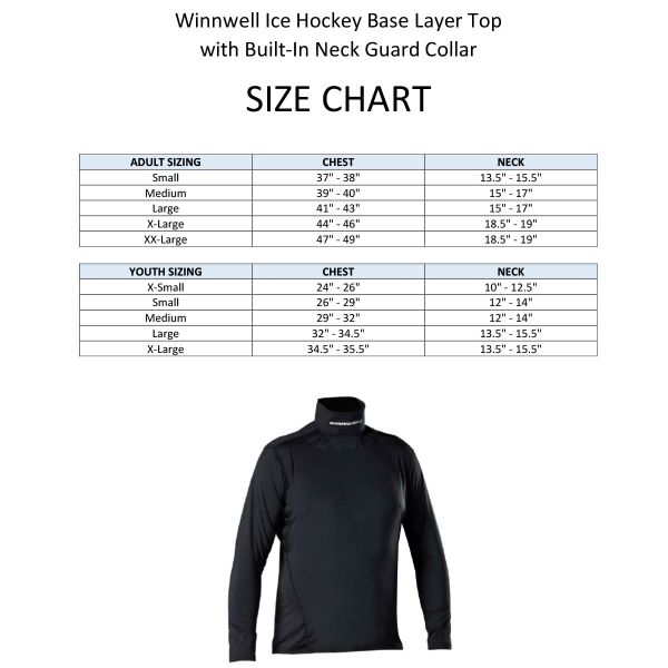 Winnwell Hockey Neck Guard Top - Base Layer All in One Shirt met