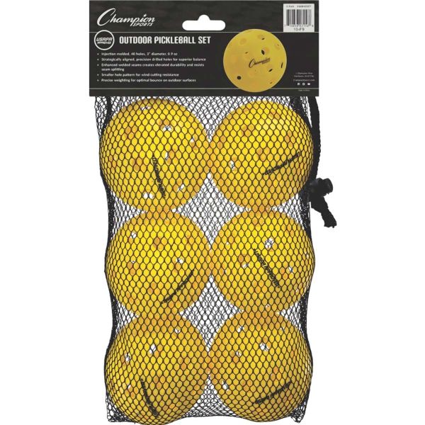 Champion 6/set USAPA Outdoor Pickleballs