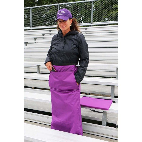 Wrapalap® All Weather Fleece Stadium Leg Blanket with Pockets & Seat Cushion