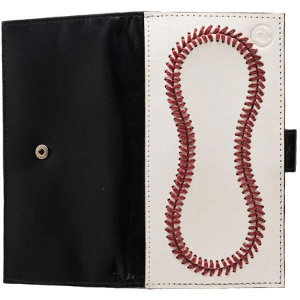Leather Baseball Checkbook Wallet