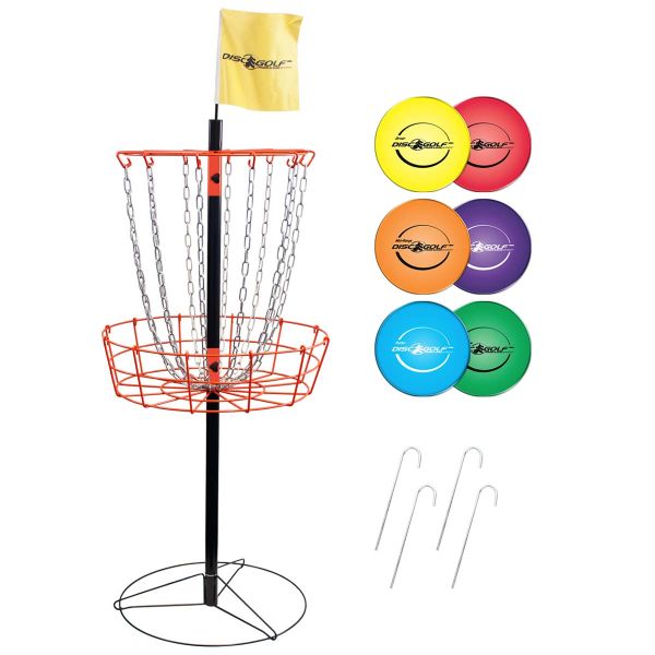 Park & Sun Portable Disc Golf Basket And Disc Set