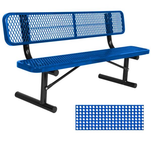 UltraPlay Thermoplastic Coated Portable Bench w/ Back