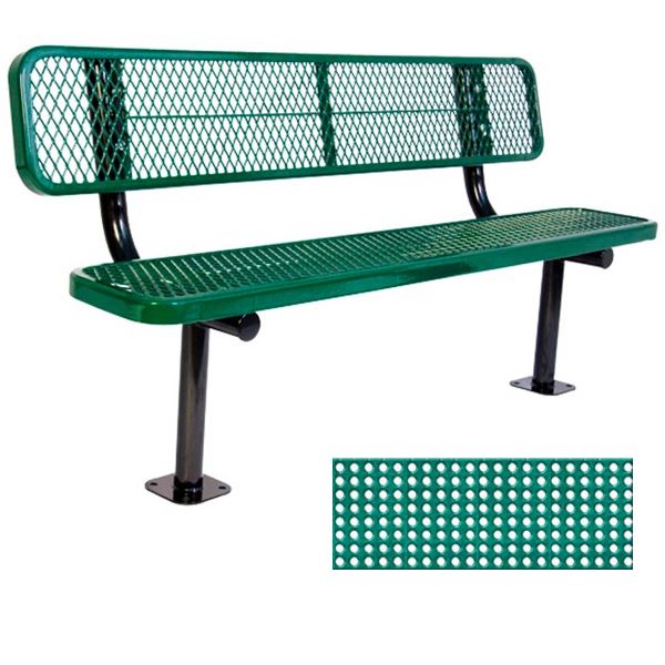 UltraPlay Thermoplastic Coated Surface Mount Bench w/ Back